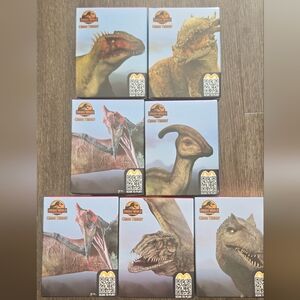 Set of 7 McDonald’s Jurassic World Chaos Theory Toys (2024)